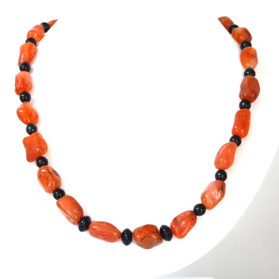 Vintage Natural Carnelian Bead Eye Catching Neckl… - image 4