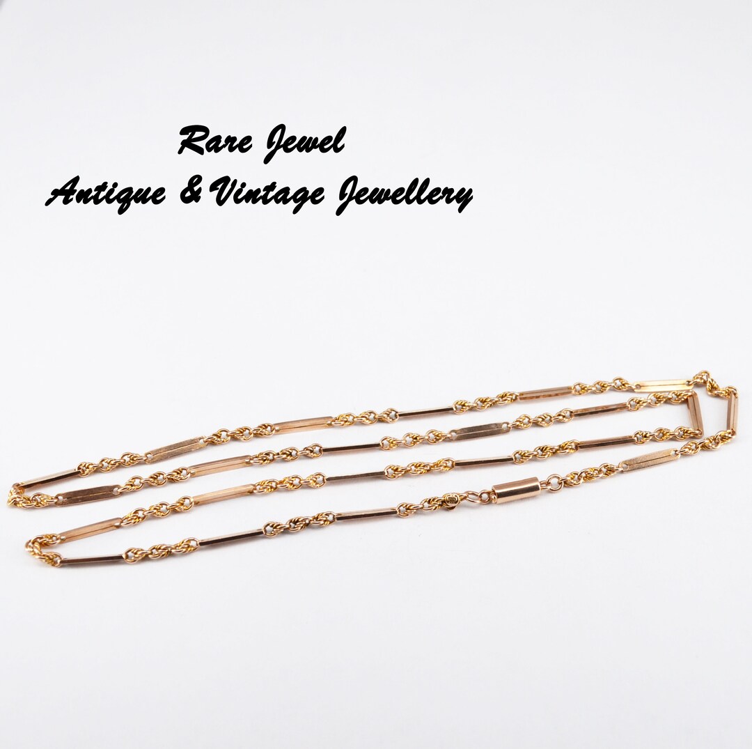 Antique 9ct Gold Victorian Fancy Chain 18&quot; Necklace