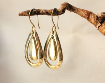 Brass earrings-African earrings-Pendant earrings-Women earrings-Gold earrings-Tribal earrings-Statement earrings-Africa jewelry