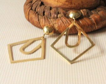 Brass earring-Stud earring-Dangle earrings-Drop earrings-Gold studs-Africa earrings-Africa jewelry-Statement earrings