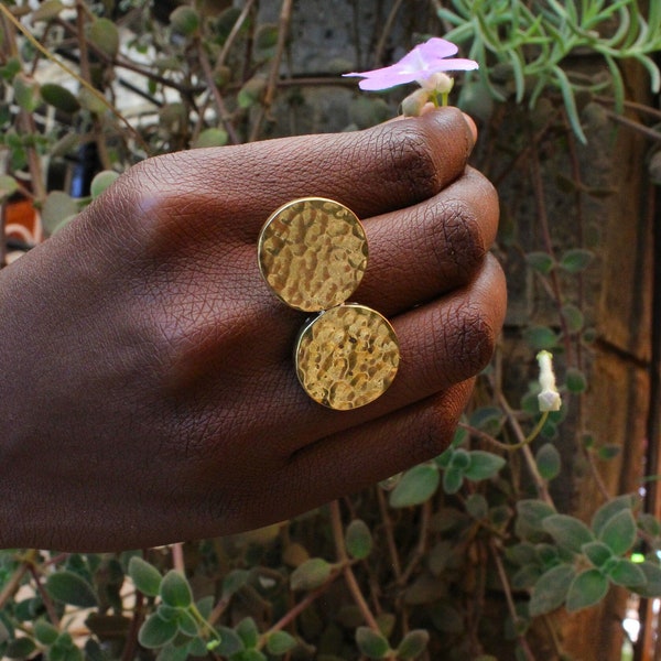 Brass ring-African brass ring-African jewelry-Statement Gold ring-African ring-Ethnic ring-Tribal ring-Maasai jewelry-Mom gift-Sister gift