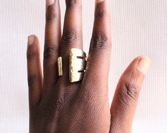 Brass ring-Statement ring-Adjustable ring-Gold ring-Brass-Gift-Boho ring-Gift for her-Boho jewelry-Sister gift-African jewelry