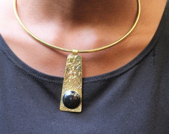 Choker necklace-African necklace-Women necklace-Africa jewelry-Statement necklace-Brass necklace-Pendant necklace-Necklace for women