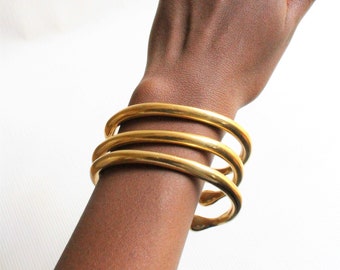 Africa gold bracelet-Africa brass bracelet-African jewelry-Brass cuff-Stacking bracelet-Cuff bracelet-Gold bracelet-Adjustable cuff