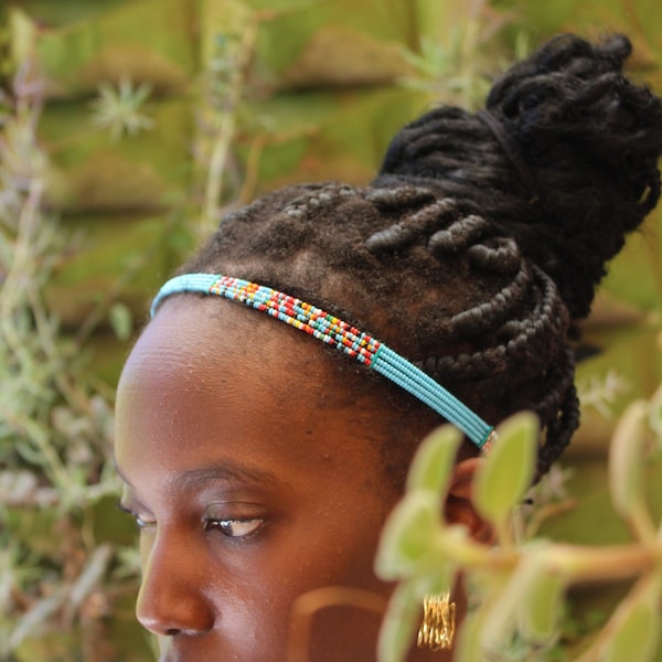 Maasai headpiece-Head jewelry-Maasai necklace-Headpiece jewelry-African jewelry-African headpiece-Bead headpiece-Beaded headpiece