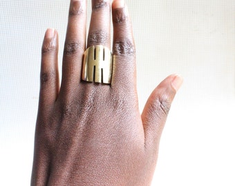 Brass ring-Statement Ring-African jewelry-ring-Gold ring-Gifts for her-African ring-Ethnic ring-Tribal ring-Kenyan jewelry