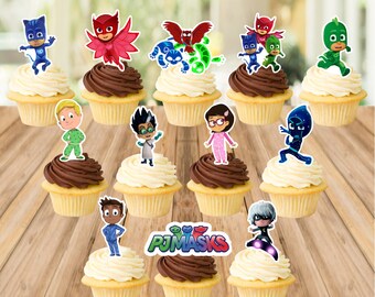 pj masks cupcake etsy