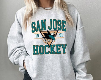 Vintage San Jose Sharks Sweatshirt, 90s Sharks Hockey Sweatshirt, Retro Style Hockey Crewneck, Hockey Gift