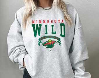 Minnesota Wild Sweatshirt, Vintage Wild Hockey Unisex Sweatshirt, Minnesota Wild Hockey Tee, Hockey Fan Gift Sweatshirt