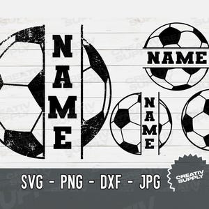 サッカーボールの名前SVG分割ダウンロード、メタルウォールアート用カスタムボールスポーツクリップアートデジタルダウンロード、サッカーボールバンドル、サッカーママPNG