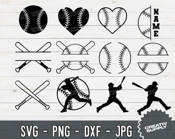Beisebol Svg, pacote de beisebol svg, camisa de beisebol svg, arquivo de corte de beisebol, Monograma de beisebol svg. Desenho de silhueta png Arquivo de corte Cameo