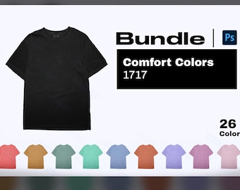Comfort Colors 1717 Mockup bundle Unisex mock ups T-shirt pack Flat lay mock up Men Women shirt mock bundles Templates Flatlay