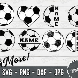 Fußball-Svg-Bundle Name Team-Logo-Schnitt-Datei für Cricut Fußball Mama SVG Png Png Dxf Sport svg Fußball-Shirt Split Spieltag