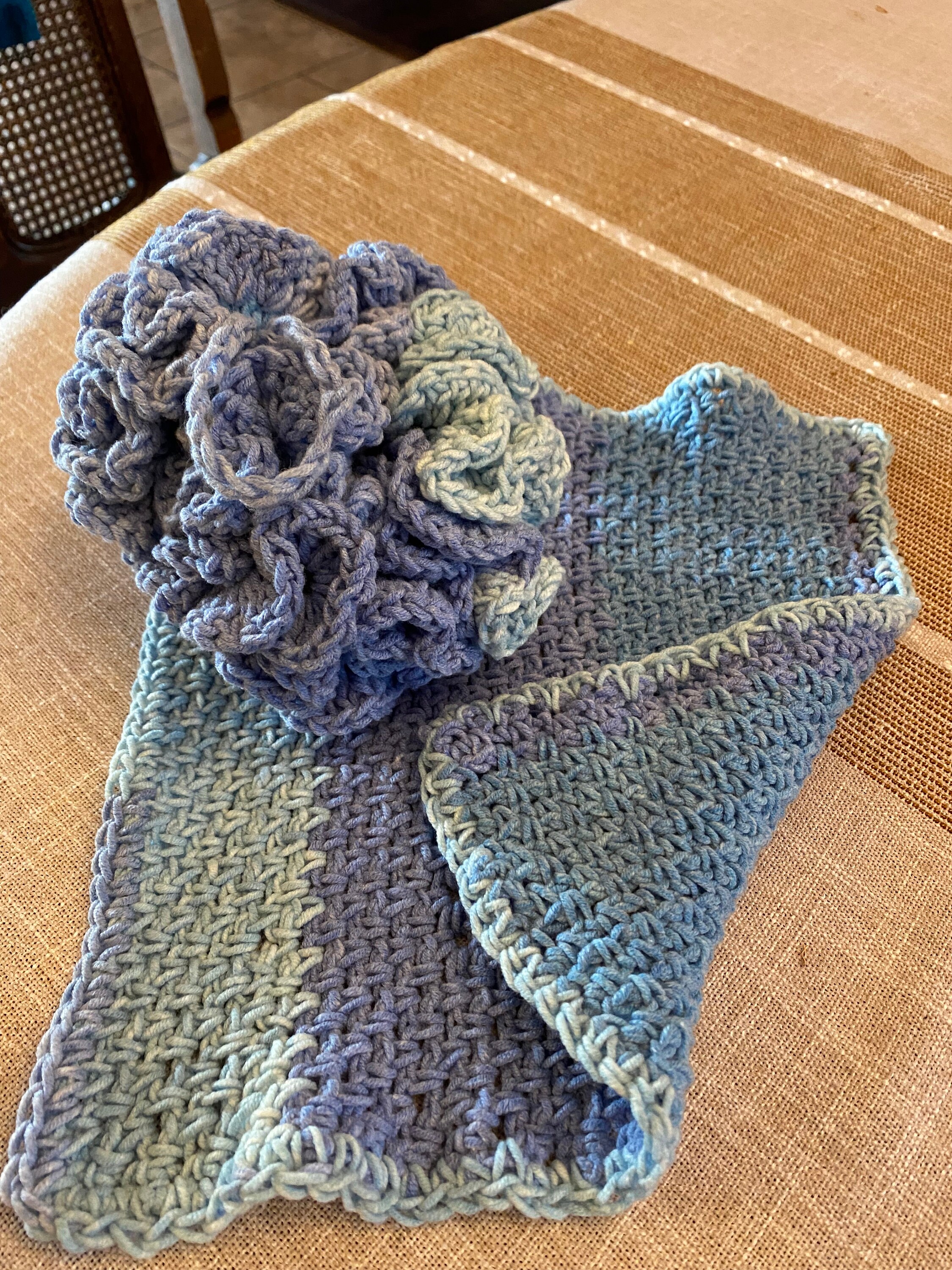 Crochet Body Pouf and Washcloth Set Etsy