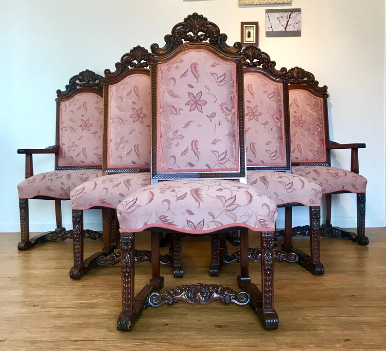 Early 20th Century Antique Renaissance Revival Dining Chairs Etsy