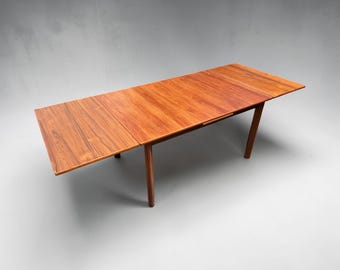 Mid Century Danish Teak Draw Leaf Dining Table
