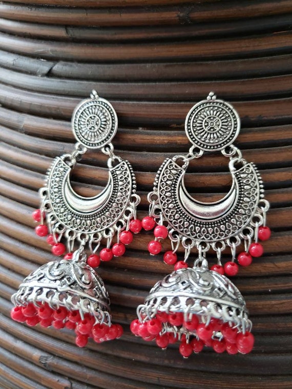 Amazon.com: LoveNspire Gold Plating Ethnic Chandelier Jhumka Earrings  Chandbali Bollywood Indian Pakistani Jewelry Multiple Colors Earrings:  Clothing, Shoes & Jewelry