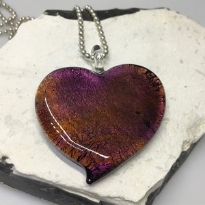 Murano pendant sterling silver statement signed heart