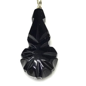 Whitby jet  pendant necklace antique unusual