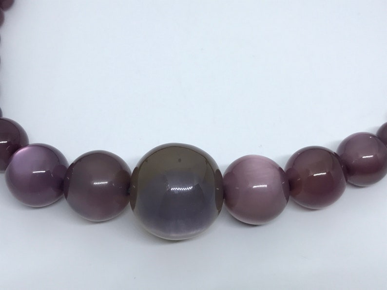 Vintage moon glow lucite necklace Purple