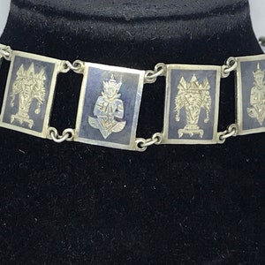 silver bracelet link Buddha  vintage Ganesha Siam