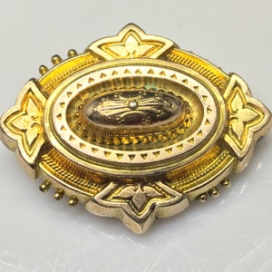 Antique locket brooch locket gilt target