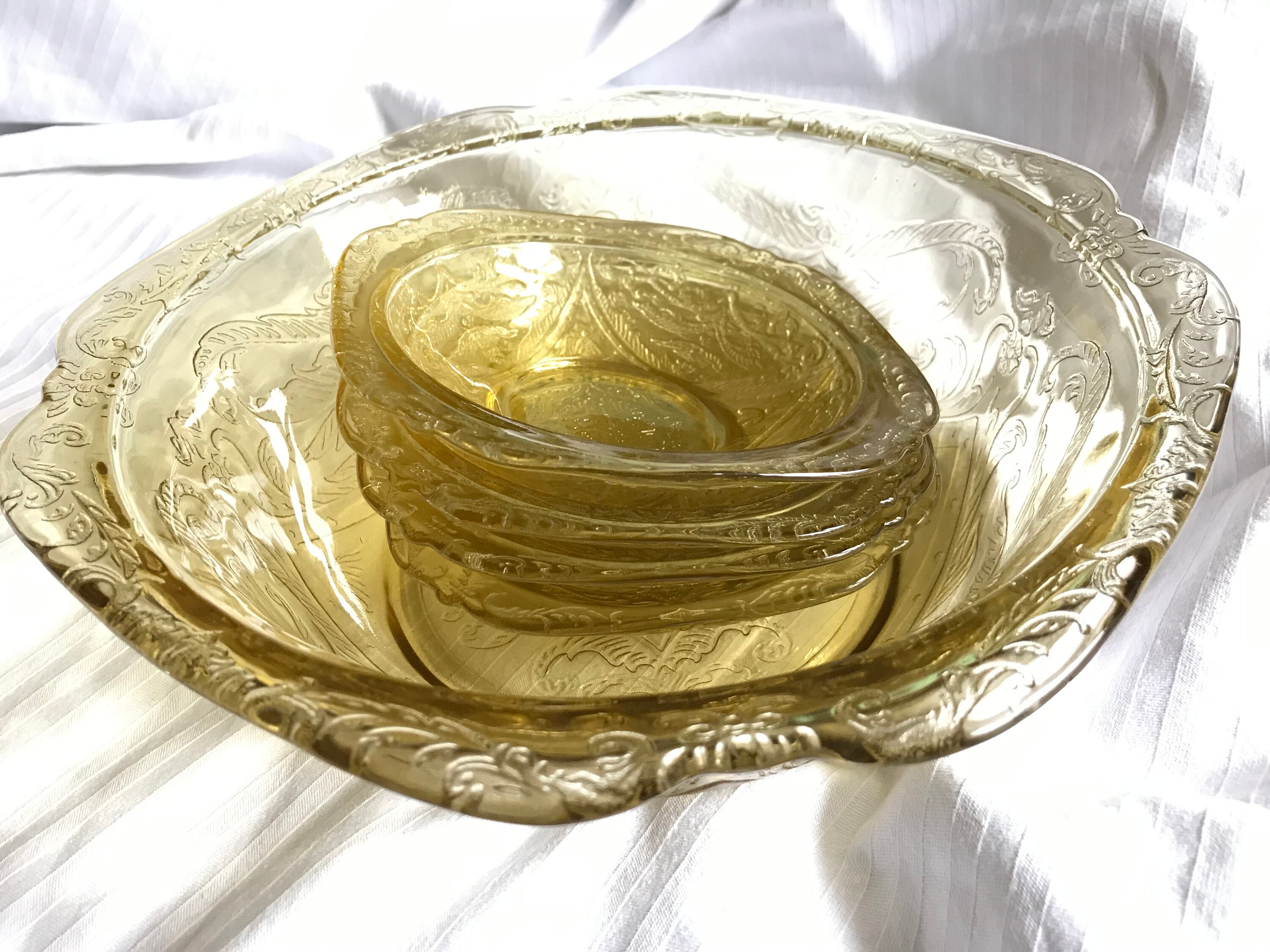 フェデラルイエローガラスアールデコ食器セット - Etsy 日本