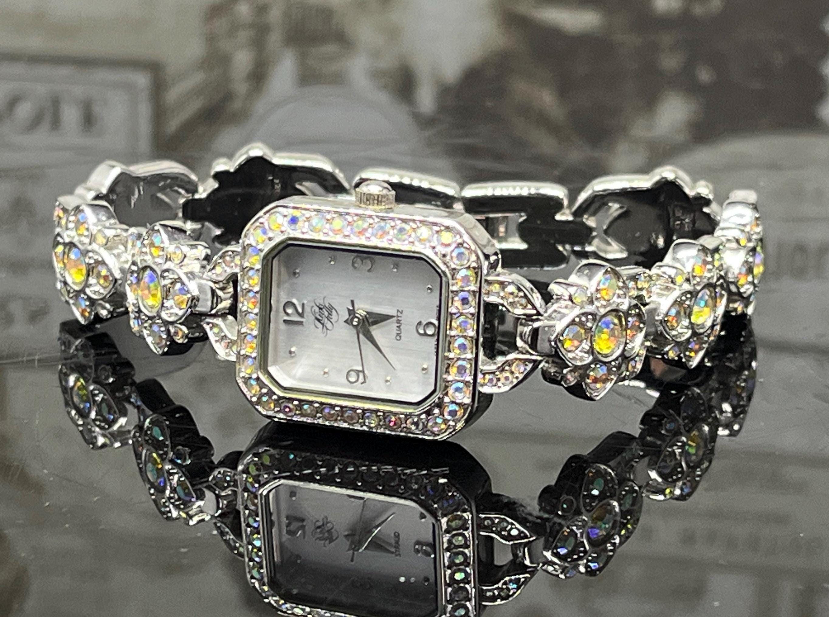 Kirks Folly \'Glory Days\' bracelet watch, Aurora Borealis Crystal Accents Kirks Folly Analog Wristwatches for sale | eBay main image 4