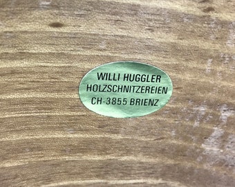 Vintage wooden box Willi Huggler Brienz mens gift