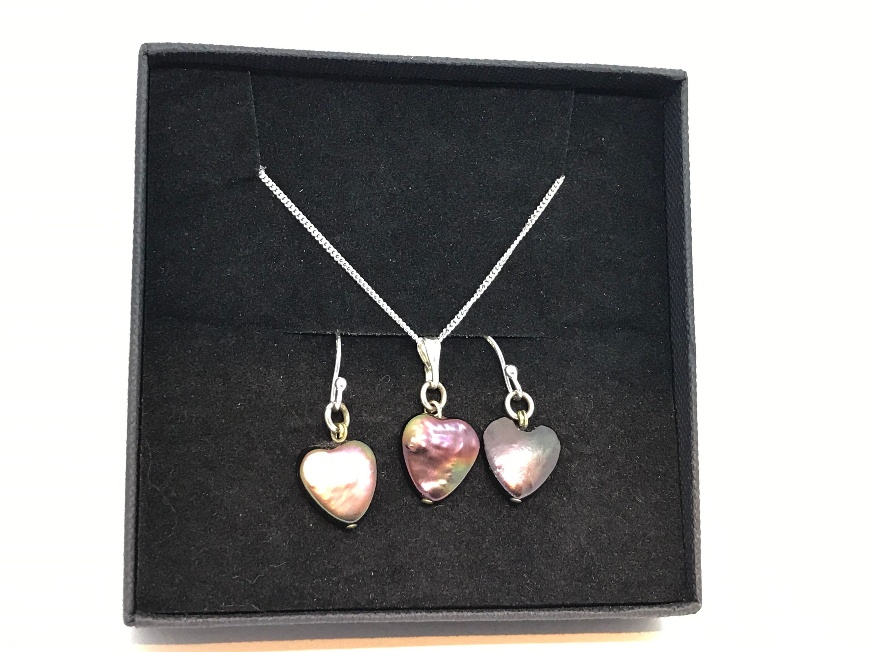 ★ROSEMONT★ Silver Heart Pearl Earrings Necklace Set RC24B0 Amazon.com: JWICOS Bride Silver Necklace Earrings Set Pearl