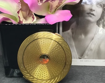 1950 KIGU 英国ヴィンテージ すみれの描かれたパウダーコンパクト ミラー 1950 KIGU 英国ヴィンテージ すみれの描かれたパウダーコンパクト ミラー