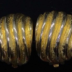 Anne Klein gold clip on earrings statement vintage