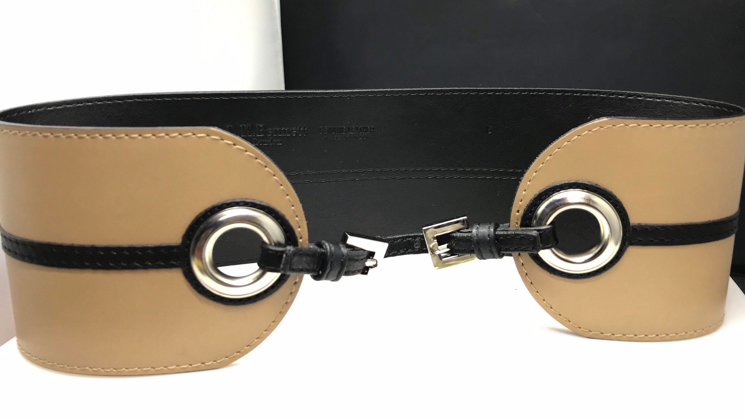 LK Bennett Leather Belt Brown Wide Striped - Etsy Canada display picture 1