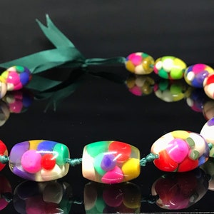 Sobral style  necklace resin polka dot injected beads