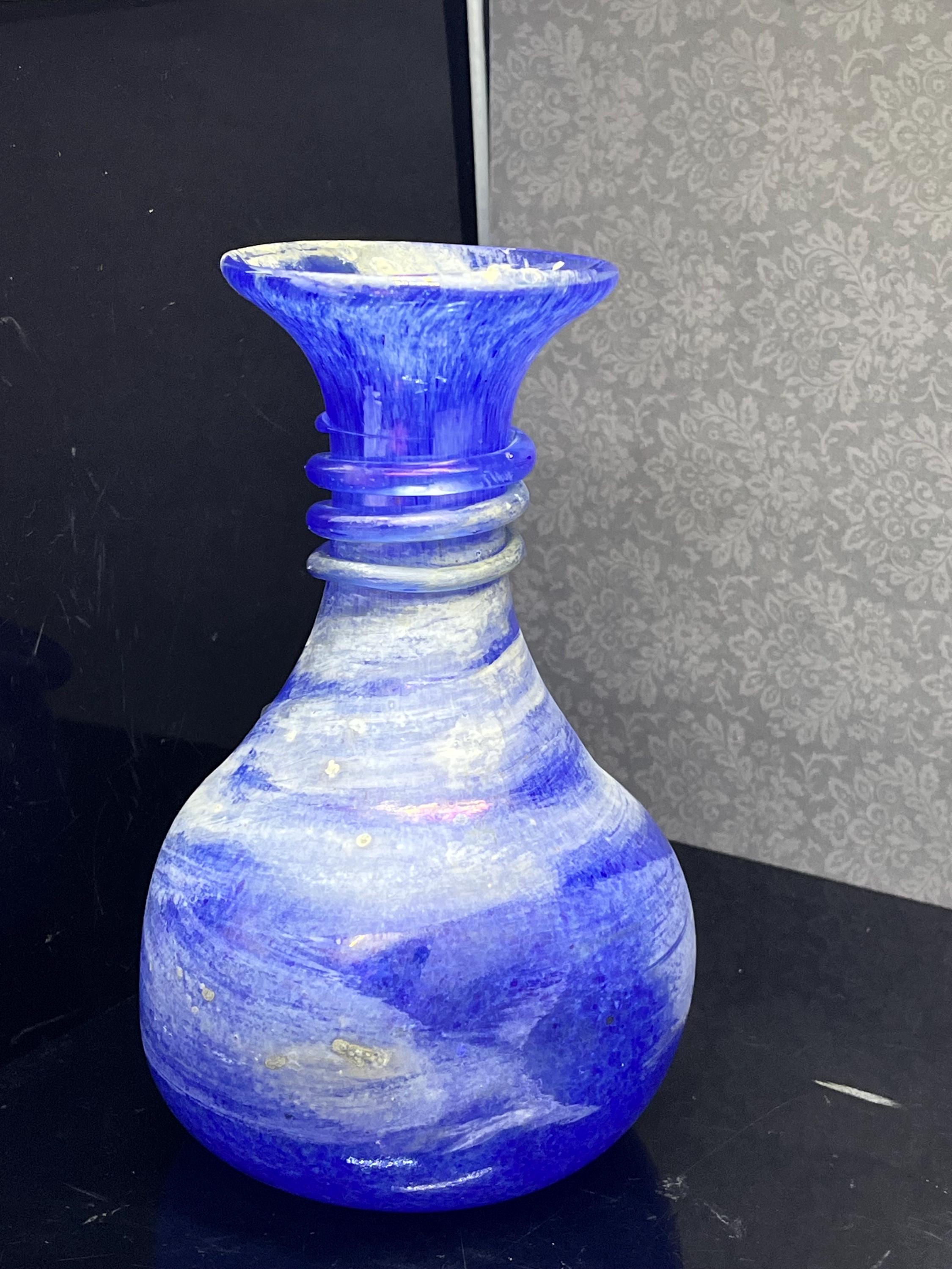 ムラーノガラスのヴィンテージ大型花瓶、ブルー、スカーヴォ - Etsy 日本