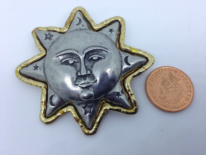 Jonette jewellery sun brooch signed