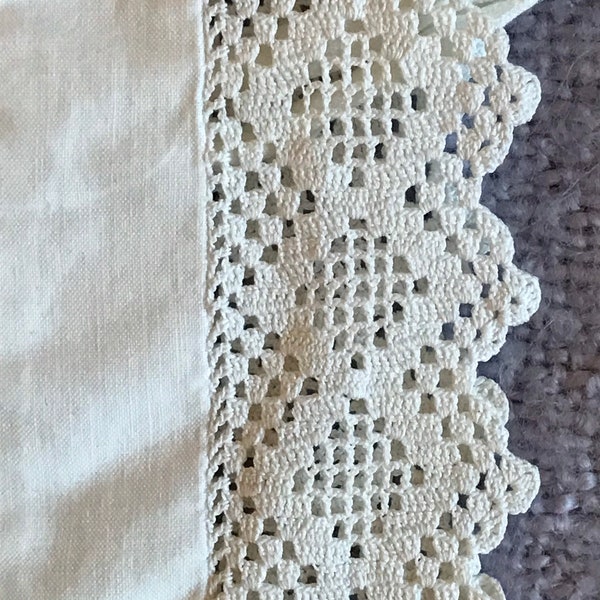 vintage cotton lace pillow case England single