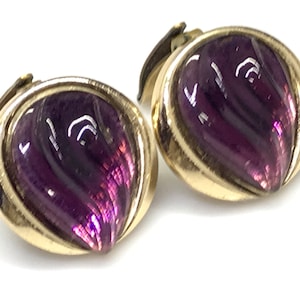 France clip-on oorbellen designer vintage paars statement