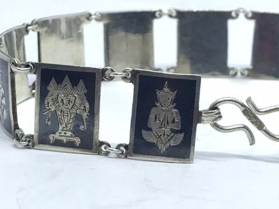 silver bracelet link Buddha  vintage Ganesha Siam - image 4