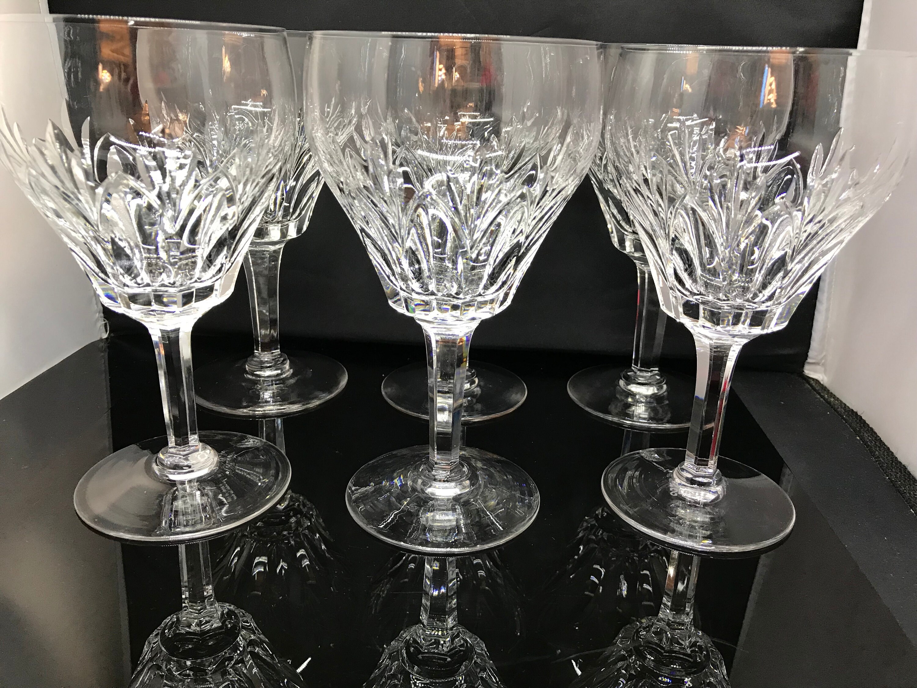Stuart Kent crystal wine glasses - set of 2 - 1960s, 1970s vintage