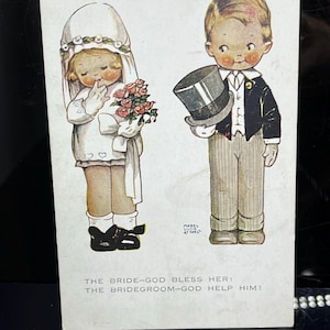 Carte postale des mariés Mabel Lucie Attwell
