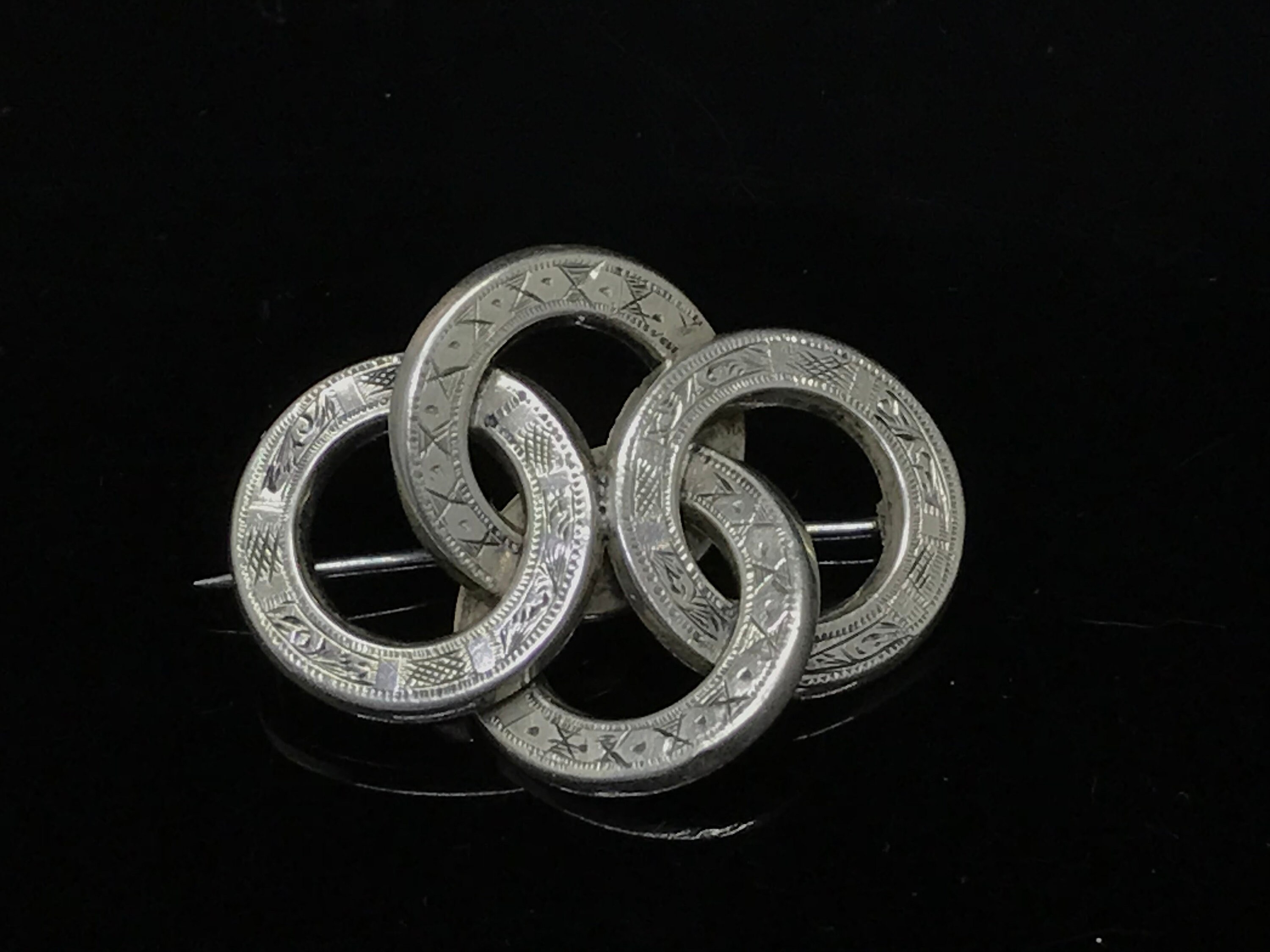 Antique lovers knot  brooch silver Celtic