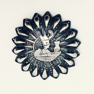 Egyptian silver brooch vintage hallmarked Pharaoh