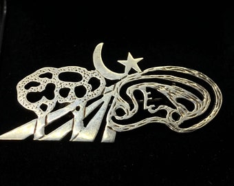 Jugendstil Silver brooch Art Nouveau  sterling vintage