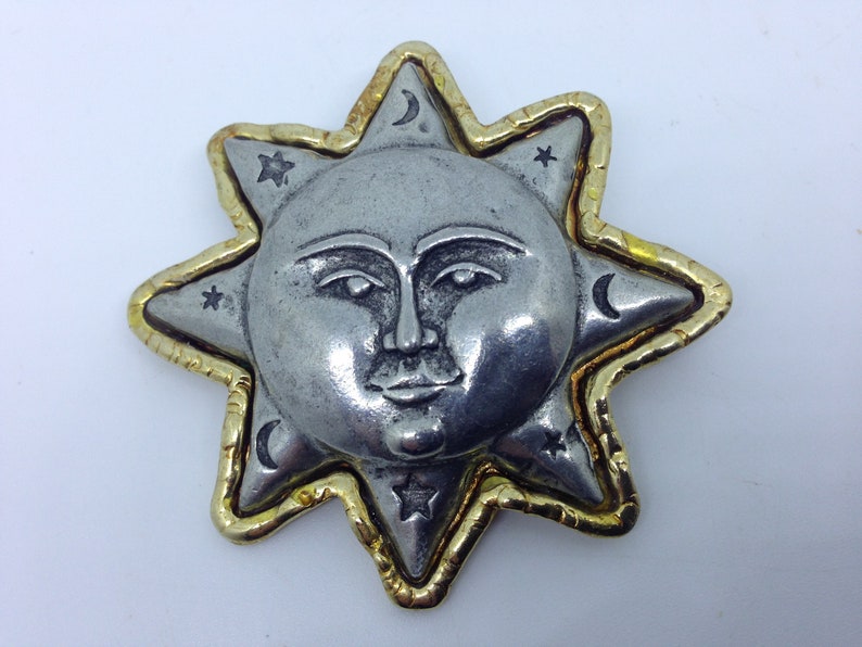Jonette jewellery sun brooch signed