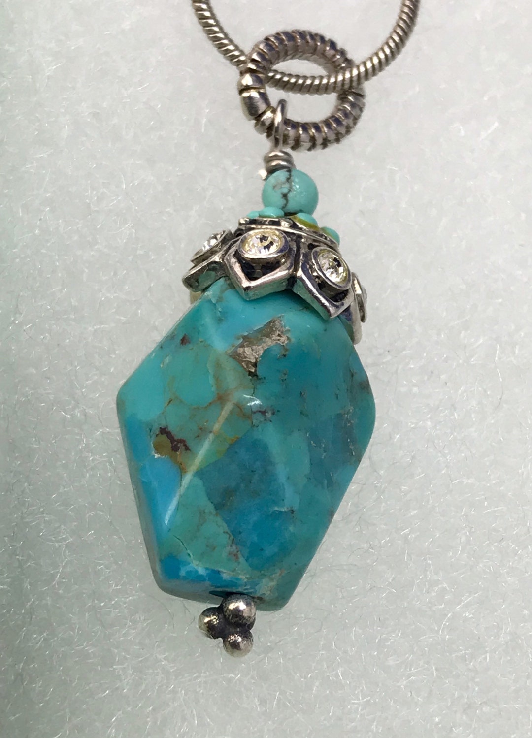 Barse turquoise long necklace deals
