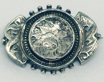Antique sweetheart brooch silver