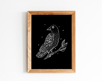 Black Bird, 8x10 Giclee Art Print