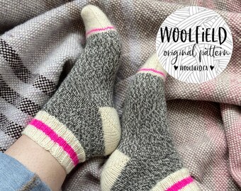 KNITTING PATTERN: Play Socks - Vanilla Sock, Beginner Sock Pattern, Work Socks, Sock Pattern, Marled Sock