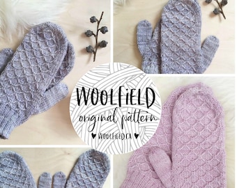 KNITTING PATTERN: Moonstone Mittens - Women's Textured Mitten Pattern